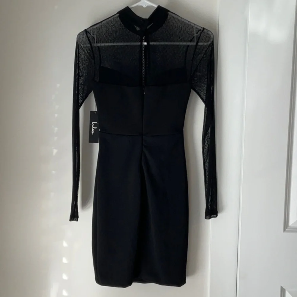 Lulu's Black Sheer Long Sleeve Dress size XS - Picture 6 of 9